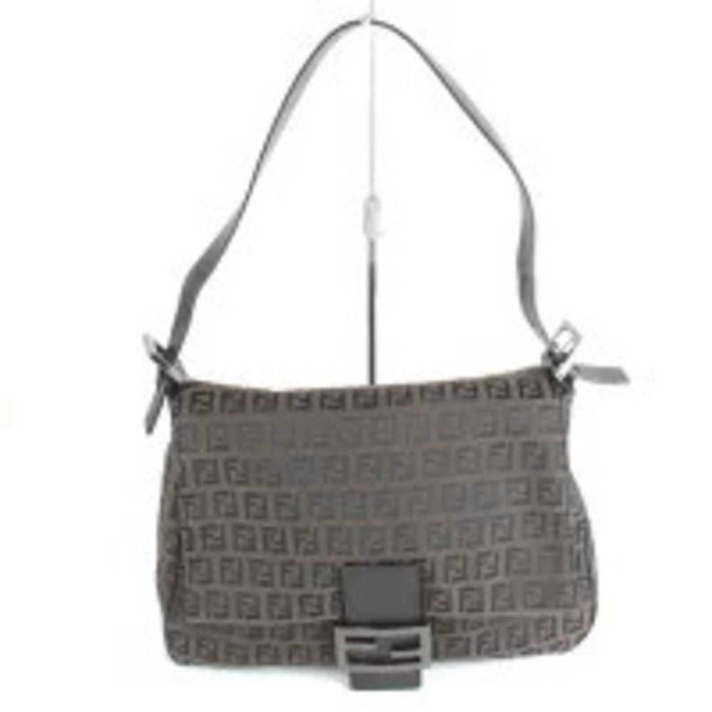 Fendi Zucchino Mamma Bucket Shoulder Bag Canvas Brown
